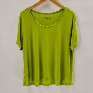 Cato Lime Green Pullover Blouse Size XL Oversized Relaxed Fit Flowy